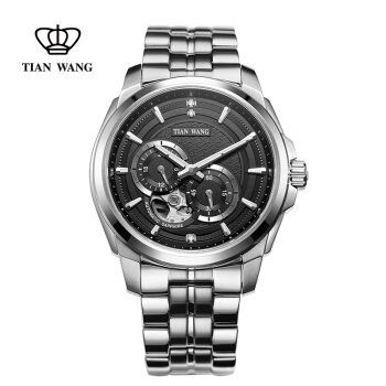 TIAN WANG 天王 GS5809S/DD-B 男士钢带机械表 黑色