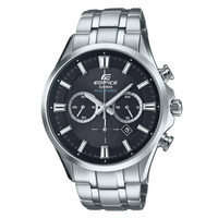 CASIO 卡西欧 EDIFICE系列 EFR-551SBD-1A 男士太阳能石英表 人工合成蓝宝石玻璃 43.5mm 黑色 银色 不锈钢