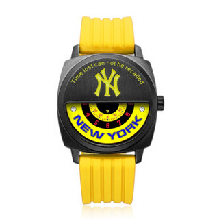 MLB 美国职棒大联盟 MLB-YH009-3 休闲情侣石英表  硅胶带  黄黑黄