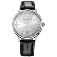 SeaGull 海鸥 商务休闲系列 819.12.6007 男士自动机械表 白盘黑带 单历