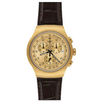二手99成新 斯沃琪(Swatch)瑞士手表 金属系列石英表金色岛YOG402