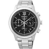 SEIKO 精工 SSB139J1 Chronograph系列 男士商务休闲石英表 钢带 黑盘