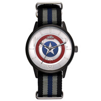 Disney 迪士尼 MV-82005B 儿童休闲石英表 美国队长 黑色 防水