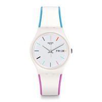 swatch 斯沃琪 田园风情系列 GW708 中性石英手表 34mm 白色 白色 硅胶