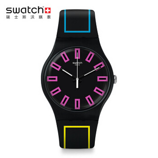 swatch 斯沃琪 SUOB146 活力石英表 原创炫彩荧光环绕 王俊凯同款