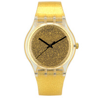 swatch 斯沃琪 原创系列 SUOK122 中性石英手表 41mm 金色 金色 树脂