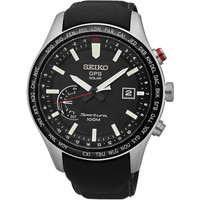 SEIKO 精工 Sportura系列 SSF007J1 男士太阳能石英表 黑盘 皮带 GPS定位 多时区