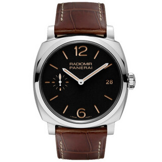 PANERAI 沛纳海 RADIOMIR镭得米尔系列 PAM00514 男士机械手表 47mm 黑盘 棕色鳄鱼皮带 酒桶形