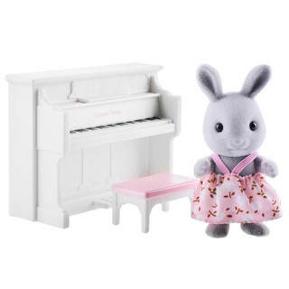  Sylvanian Families 森贝儿家族 家具套装 过家家玩具 兔妹妹和钢琴SYFC18108