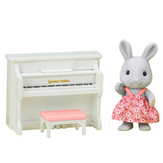  Sylvanian Families 森贝儿家族 家具套装 过家家玩具 兔妹妹和钢琴SYFC18108