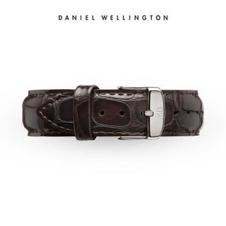 DanielWellington 丹尼尔惠灵顿 0411DW 原装表带20mm皮质银色针扣男款 （适用于40mm表盘系列）