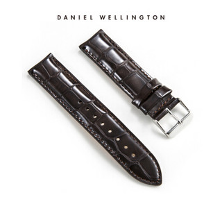 DanielWellington 丹尼尔惠灵顿 0411DW 原装表带20mm皮质银色针扣男款 （适用于40mm表盘系列）