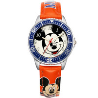 Disney 迪士尼 MK-14034C 儿童卡通米奇石英表(橙色) 皮带 防水