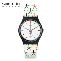 swatch 斯沃琪 GZ317 女士石英表 五星竞技 18平昌冬奥会特别款