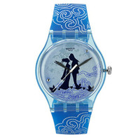 swatch 斯沃琪 原创系列 SUOZ239 七夕情人节特别款 中性石英手表 41mm 多色 蓝色 树脂