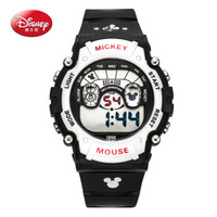 Disney 迪士尼 MK-15031W 儿童多功能防水石英表(白色)运动休闲 橡胶表带