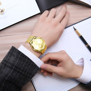 ROSSINI 罗西尼 雅尊商务系列 8705G06B 男士机械手表 40mm 金色 金色 精钢镀金