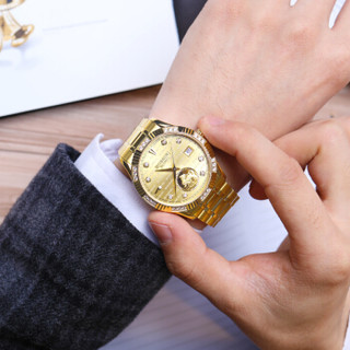 ROSSINI 罗西尼 雅尊商务系列 8705G06B 男士机械手表 40mm 金色 金色 精钢镀金