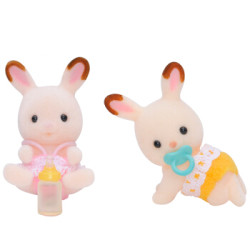 Sylvanian Families 森贝儿家族 宝宝&双胞胎 过家家玩具 巧克力兔双胞胎SYFC32278 *2件