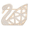 SWAROVSKI 施华洛世奇 5297353 Facet Swan 天鹅胸针 镀玫瑰金 2.5cm*3cm