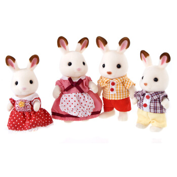 Sylvanian Families 森贝儿家族 兔家族系列 SYFC31258\4150 过家家玩具 巧克力兔家族