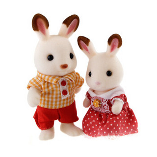 Sylvanian Families 森贝儿家族 兔家族系列 SYFC31258\4150 过家家玩具 巧克力兔家族