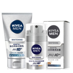 妮维雅(NIVEA)男士焕白亮肤套装(洗面奶100g+防晒亮肤露50g)护肤化妆品 *4件