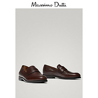 Massimo Dutti 12099222700 棕色纳帕软革乐福鞋