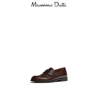  Massimo Dutti 12099222700 棕色纳帕软革乐福鞋 (棕色、43)