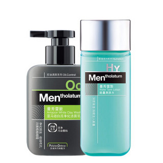 Mentholatum 曼秀雷敦 男士净化保湿礼盒 4件（白泥洁面乳 150ml*1瓶+爽肤水 120ml*1瓶+爽肤水 1瓶+醒肤露 10g*1支）