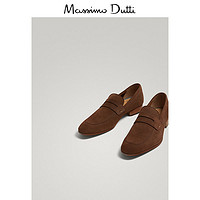  Massimo Dutti 12711322709 绒面真皮乐福鞋 (棕色、40)