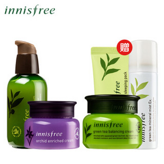 innisfree 悦诗风吟 冬季护肤拼图珍藏节日礼盒 圣诞限量版（露 80ml+面霜 20ml+面霜 30ml+面膜 30ml+喷雾 50ml）