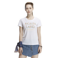  NORTHLAND 诺诗兰 GQ072A18 女式短袖T恤（亮白色 L）