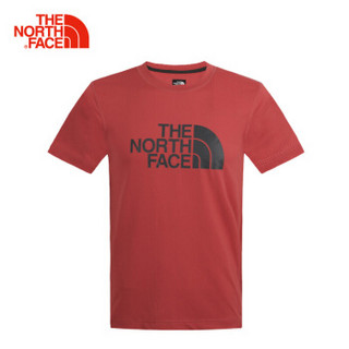 北面TheNorthFace男柔软T恤舒适速干户外休闲短袖NF0A3CJM红白色S