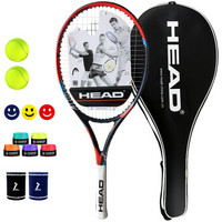 HEAD 海德 网球拍 PRO全能 全碳素球拍男女进阶 黑红 已穿线 含网球护腕手胶
