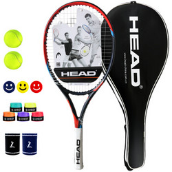 HEAD 海德 網球拍 PRO全能 全碳素球拍男女進階 黑紅 已穿線 含網球護腕手膠