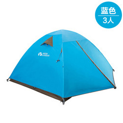 牧高笛 旅游野营露营防风防雨透气三季3人双层帐篷 QR3 EXZ1529001 蓝色