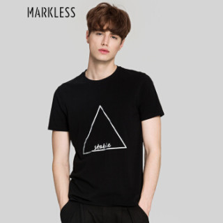 Markless TXA7662M 男士圆领短袖T恤 黑色 M
