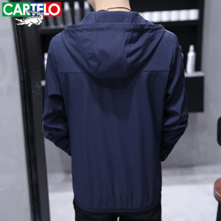 CARTELO 17124KE1887 男士修身连帽夹克 深蓝 4XL