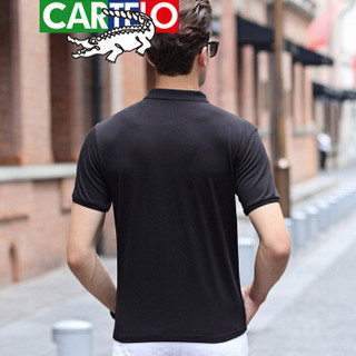 CARTELO 9088 男士短袖翻领POLO衫 黑色 XXL