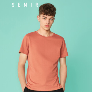 Semir 森马 19018001233 男士圆领短袖T恤 深土黄 XL