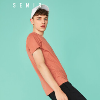 Semir 森马 19018001233 男士圆领短袖T恤 深土黄 XL
