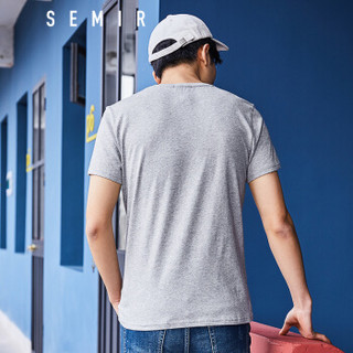 Semir 森马 19038001223 男士圆领短袖T恤 中花灰 L