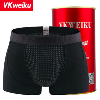 VKWEIKU G083 男士平角裤 (3条装、XL、酒红+黑色+灰色)