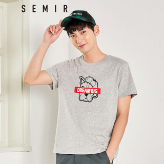 Semir 森马 19038001253 男士圆领短袖T恤 中花灰 XL