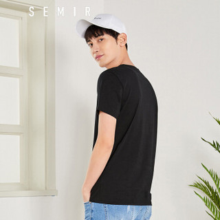 Semir 森马 19038001216 男士圆领短袖T恤 黑色 XL