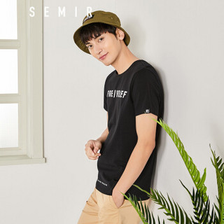 Semir 森马 12037001026 男士短袖T恤 黑色 XL