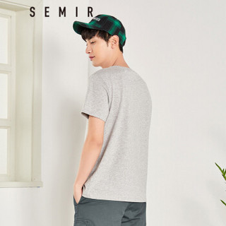 Semir 森马 19038001253 男士圆领短袖T恤 中花灰 XXL