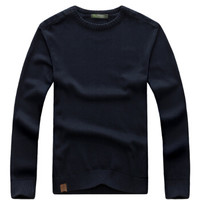 ZHAN DI JI PU 15322 男士圆领针织毛衣 宝蓝 XL