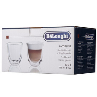 德龙（Delonghi）咖啡机 双层咖啡玻璃水杯 中号（190ml*2）